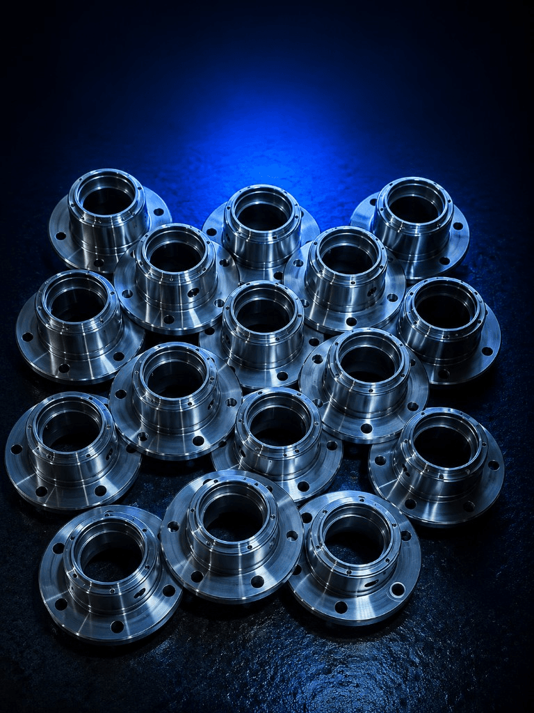 CNC machined metal flange components