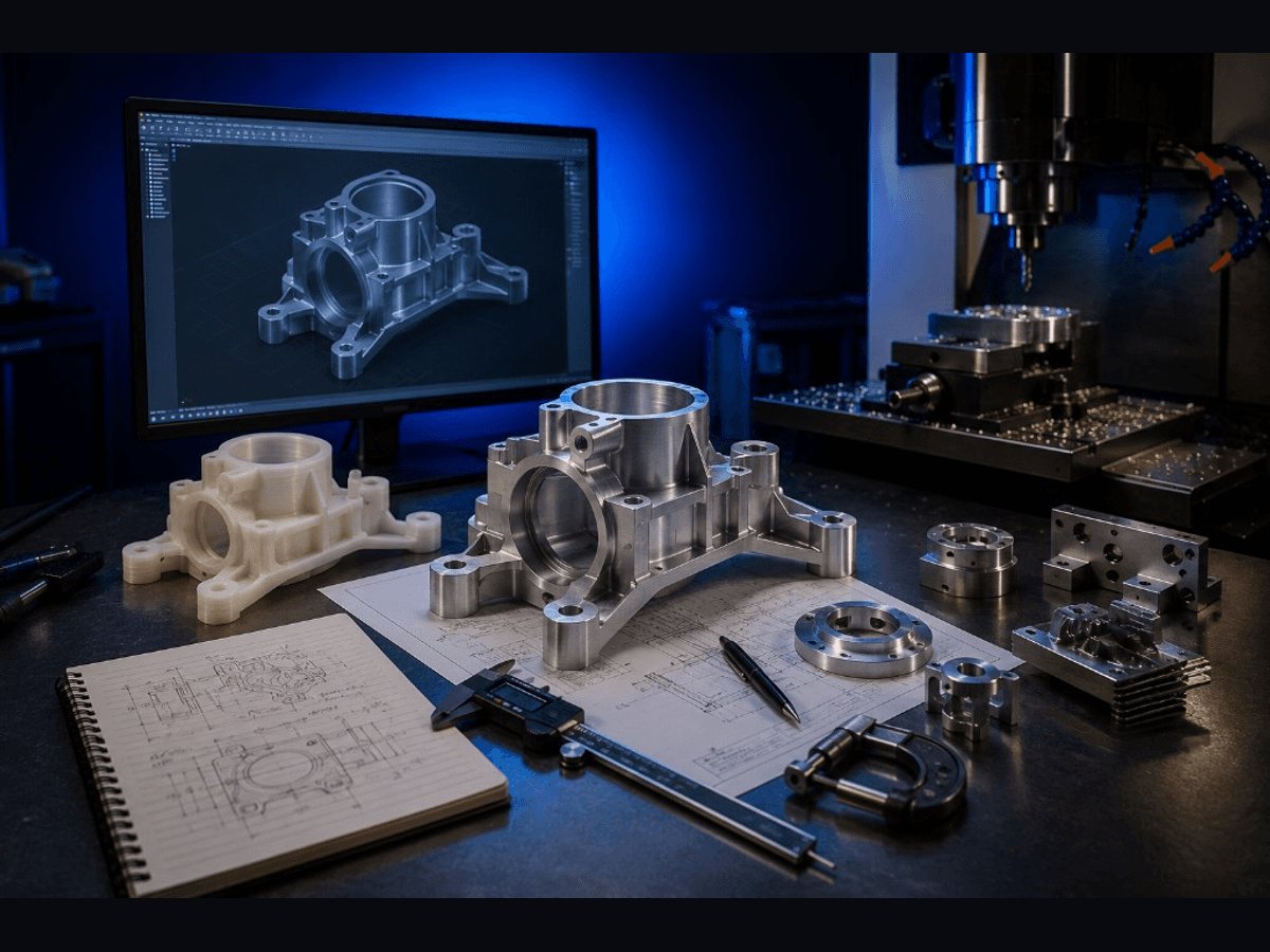 Prototype manufacturing from CAD and 3D print to CNC metal part
